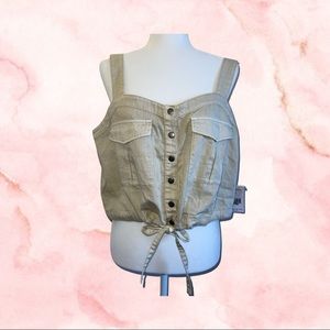 Free people beige crop top